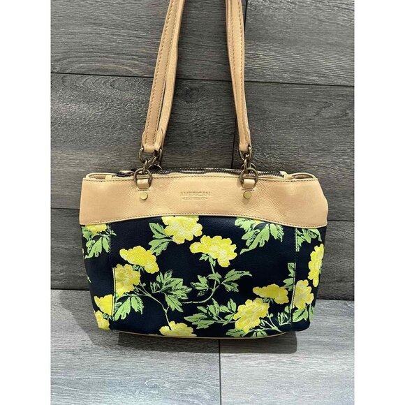 American Leather Co. Taylor Triple Entry Satchel MonghtBotanical,Bag - Picture 2 of 9